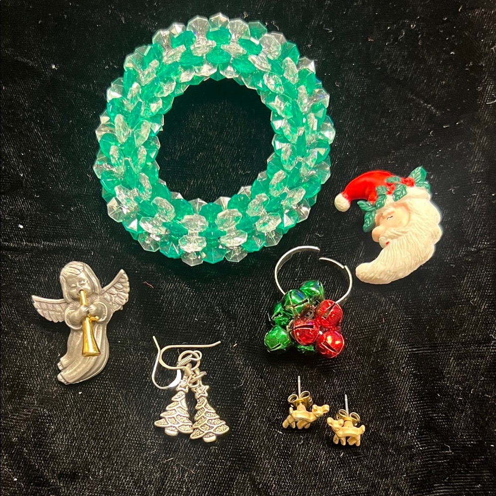 Festive Bundle of Vintage Jewelry including Holiday Earrings